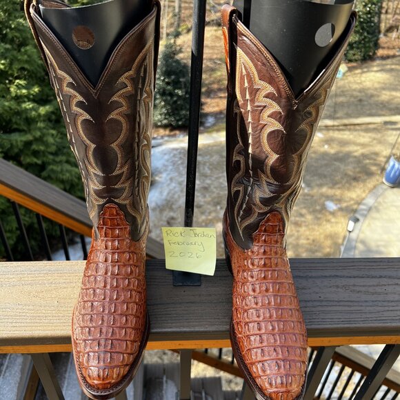 Nocona Burnished Tan Nile Hornback Croc. Cowboy Boots in Men\'s size 10D/10.5D main image 8